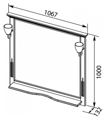 Зеркало Aquanet Лагуна 105 175304 Белое