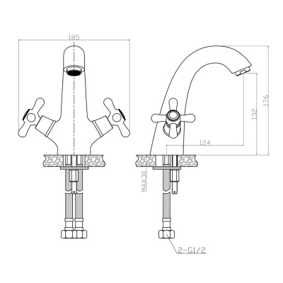 Смеситель для раковины Raiber RB08111 Бронза