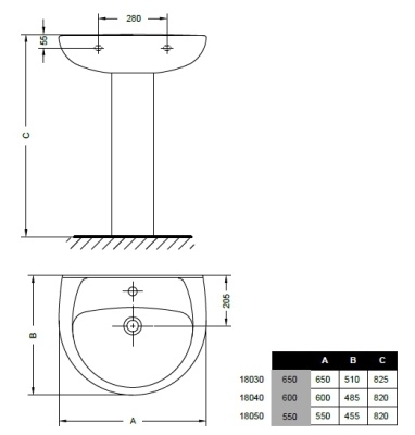 Раковина Gala Elia 18050 Белая