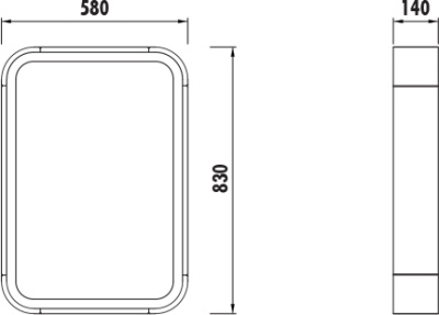 Зеркало Creavit Pion Plus 58 PN1070.01.BB с подсветкой Белое