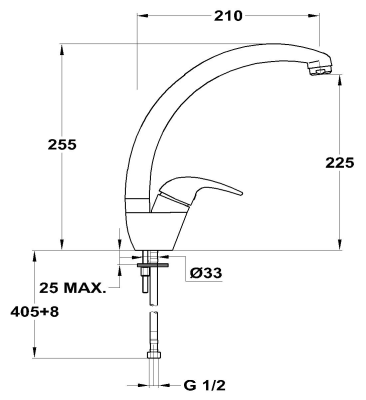 Смеситель для кухни Florentina Омега 33.71L.1110.800 Хром