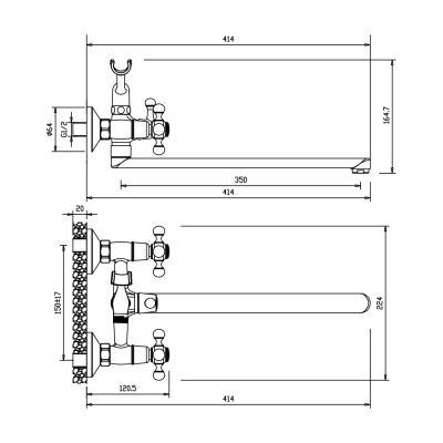 Смеситель для ванны Olive's Girona 01221GRG универсальный Хром