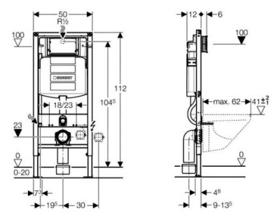 Инсталляция Geberit Duofix Sigma UP320 111.300.00.5 для унитаза со смывным бачком