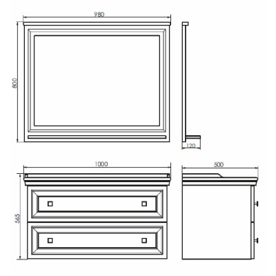 Зеркало Comforty Феррара 100 4147993 Белый глянец