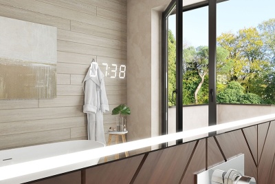 Зеркало Vigo Marta Luxe 70 с подсветкой и часами Хром Зеркало Vigo Marta Luxe 70 с подсветкой и часами Хром