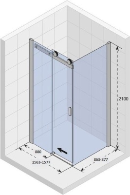 Душевой уголок Riho Baltic B203 160х90 GE0902600 профиль Хром стекло прозрачное