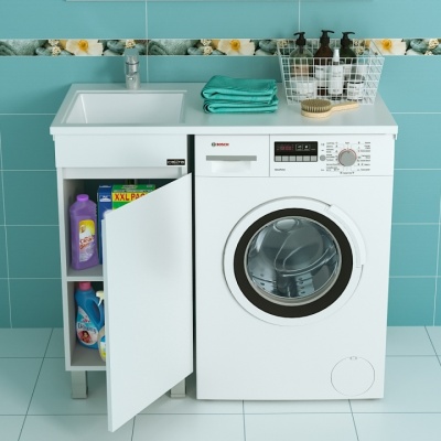 Тумба с раковиной СанТа Марс 100 L 700221+900106 Белая