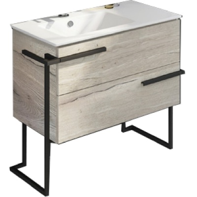 Тумба с раковиной Comforty Дюссельдорф 90 4148007 Дуб дымчатый