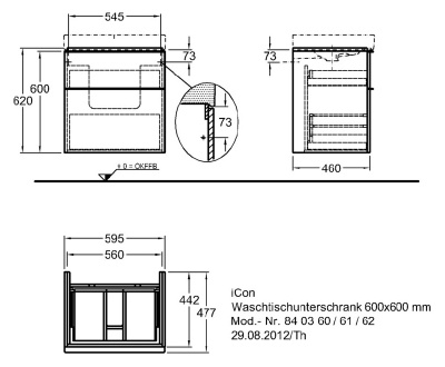 Тумба под раковину Geberit (Keramag) iCon 60x50x62 840360000 белая alpin глянцевая