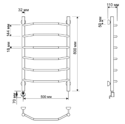 Электрический полотенцесушитель Secado Агата 1 50х80 Бронза