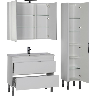 Комплект мебели для ванной Aquanet Тулон 100 183624 подвесной Белый