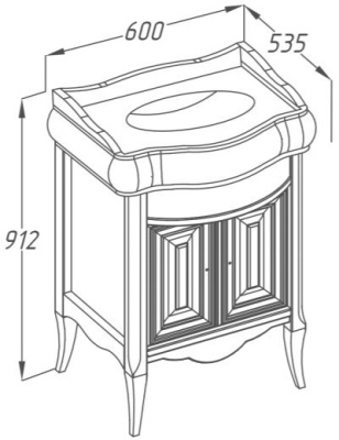 Тумба под раковину Opadiris Лоренцо 60 Z0000011066 Светлый орех
