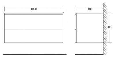 Тумба под раковину BelBagno Luce 100 LUCE-1000-2C-SO-PT подвесная Камень