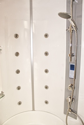 Душевой бокс Radomir Лаура 128x128 1-04-1-0-5-0870 профиль Белый стекло прозрачное