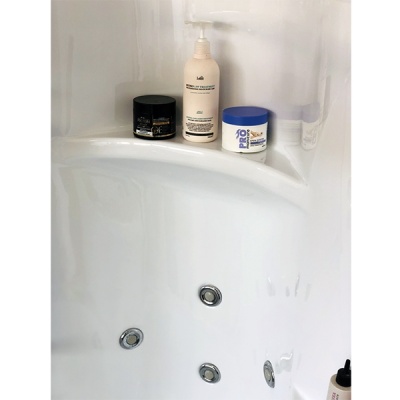 Душевая кабина Royal Bath ALP 150x100 RB150ALP-T-CH-R с гидромассажем стекло прозрачное задние стенки Белые