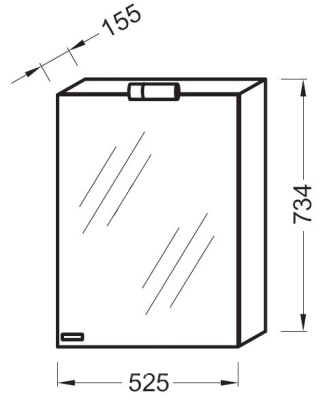 Зеркальный шкаф Jacob Delafon Odeon Up 53 EB879-J5 с подсветкой Белый