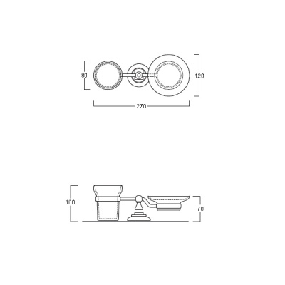 Мыльница с подстаканником Simas Accessorie Victoria 260207 Хром