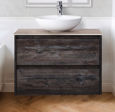 Комплект мебели для ванной BelBagno SET-KRAFT-700-PP-C-BB344-LOY со смесителем Pino Pasadena, столешница - Cemento (без нанесения узора)