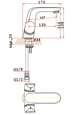 Смеситель для умывальника VRI Lido HG900821