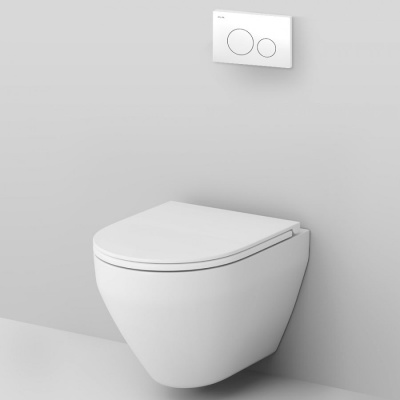 Комплект унитаза с инсталляцией AM.PM Spirit V2.0 FlashClean IS49001.701700 с сиденьем Микролифт и клавишей смыва Белый
