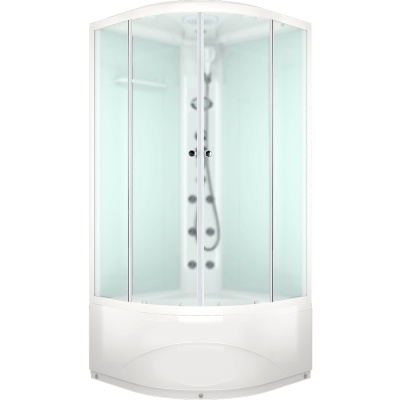 Душевая кабина Domani-Spa Delight 88 High 80x80 DS01D88HWM10 с гидромассажем профиль Белый задние стенки Белые