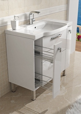 Тумба с раковиной SanVit Комфорт 90 kkomf090 с фактурой под дерево Акация светлая