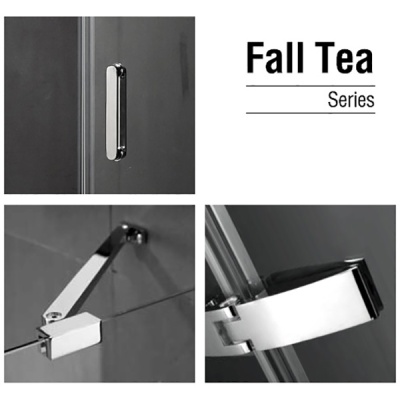 Душевой уголок Gemy Fall Tea 80х80 пятиугольный профиль Хром стекло прозрачное