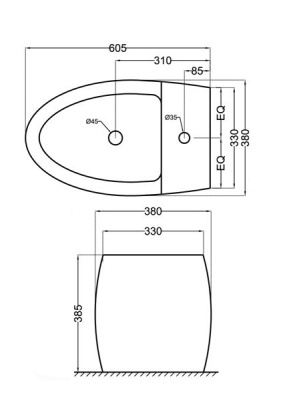 Биде Jaquar Vignette VGS-WHT-81151 Белое