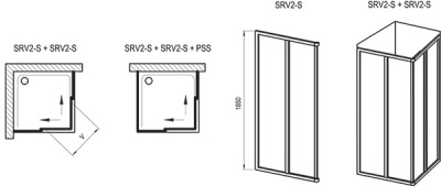 Душевой уголок Ravak Supernova SRV2-100 S 14VA0U0211 профиль Сатин стекло Pearl