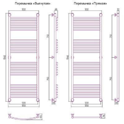 Водяной полотенцесушитель Сунержа Богема+ 1500х500 Хром