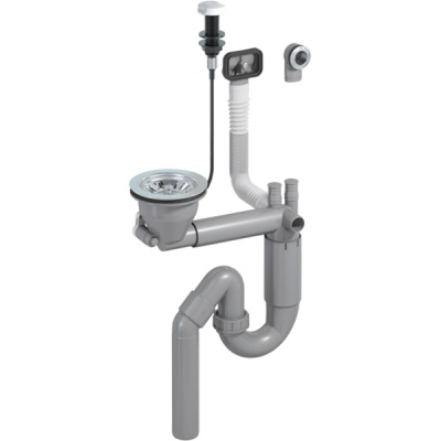 Сифон для кухонной мойки Prevex P-loc PL1-R9CR5-SANT-01 автомат Серый