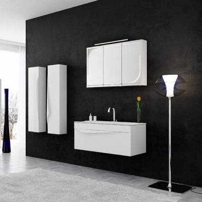 Зеркальный шкаф Aqwella Папирус 120 Pap.04.12/W с подсветкой Белый