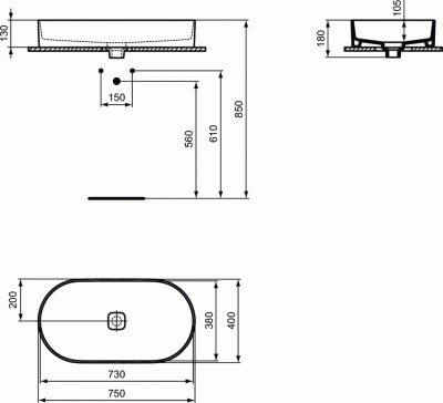 Раковина-чаша Ideal Standard Strada II 75 T298001 Евробелая