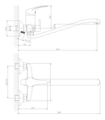 Смеситель Rossinka A A35-34 универсальный