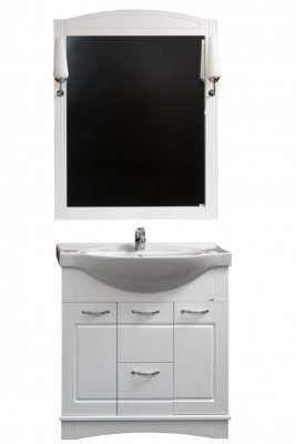 Зеркало Cerutti SPA Британика 90 6598 со светильниками Белое