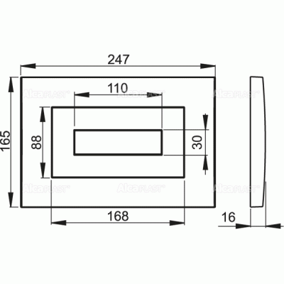 Клавиша смыва Alcaplast Basic M475 Золото