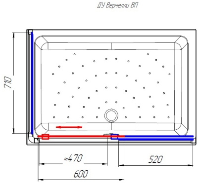 Душевой уголок Radomir Верчелли 119x81 L 1-03-1-1-0-0131 с поддоном профиль Белый стекло матовое