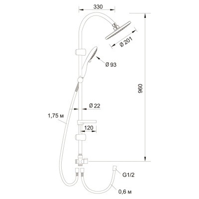 Душевая система Latuno L80043 Хром