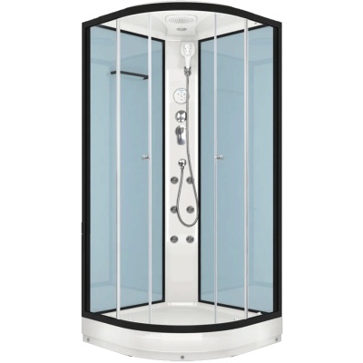 Душевая кабина Domani-Spa Delight 110 100x100 DS01D110LDbCl10 с гидромассажем профиль Графит задние стенки Синие