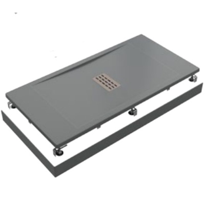 Душевой поддон из искусственного камня Good Door Flow ЛП00105 140x70 Графит