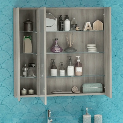 Зеркальный шкаф Opadiris Фортуна 90 Z0000015123 Белый глянцевый/Орегон