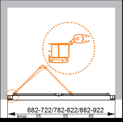 Душевая дверь в нишу Cezares Anima BS 90 профиль Хром стекло прозрачное