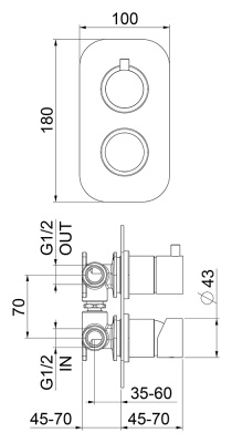 Смеситель для душа Webert One-B NB860101 Черный