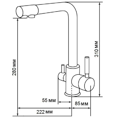 Смеситель для кухни Milacio Лидер F6508.305 Коричневый