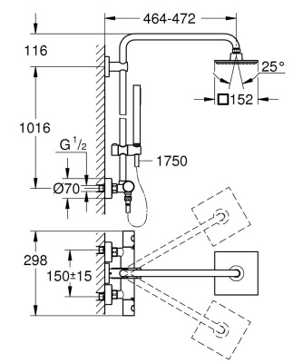Душевая система Grohe Euphoria System 27932000 с термостатом Хром