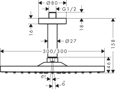 Верхний душ Hansgrohe Raindance E 26250000 Хром