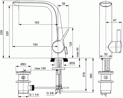 Смеситель для раковины Ideal Standard Melange A6041AA Хром