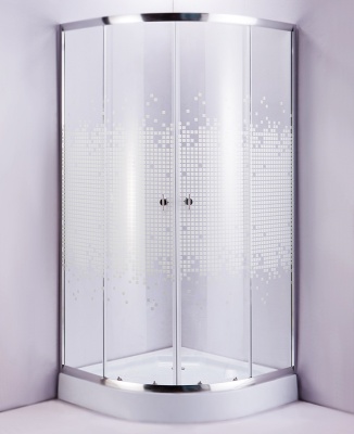 Душевой уголок Niagara NG-001 90х90 профиль Хром стекло прозрачное с мозаикой
