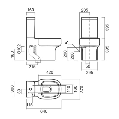 Унитаз-компакт Sanitana Be You S10062423300000+S10062866600000+S80006461800000 с бачком и сиденьем Микролифт