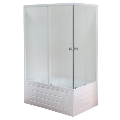 Душевой уголок Royal Bath BP 100х80 RB8100BP-C-L с поддоном профиль Белый стекло матовое
